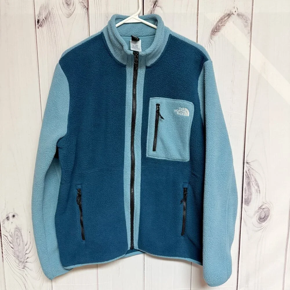 The North Face Men’s Yumiori Full Zip Fleece Jacket Medium Blue‎ EUC